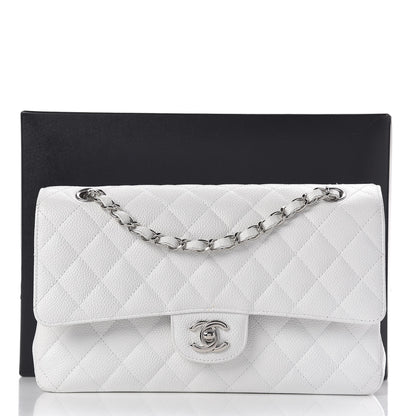 Chanel Caviar Quilted Medium Double Flap White 21 of 21