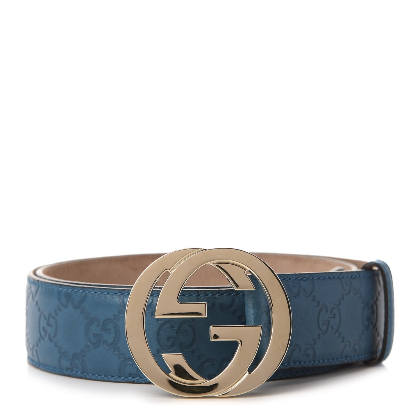 Guccissima Signature Interlocking G 40mm Belt 95 38 Deep Cobalt