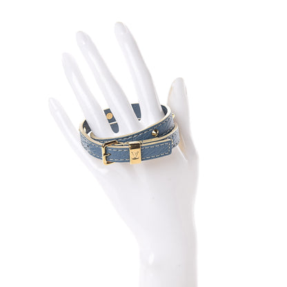Louis Vuitton Suhali Double Tour Bracelet Blue 2 of 4