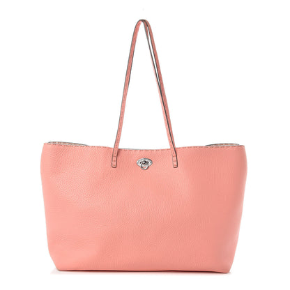 Fendi Cuoio Romano Selleria Bi-Color Large Carla Shopping Tote Pesca Rosa Plaster 1 of 10