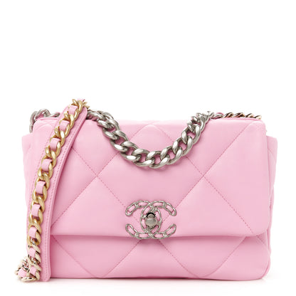 Chanel Lambskin Quilted Medium Chanel 19 Flap Pink 1 of 10