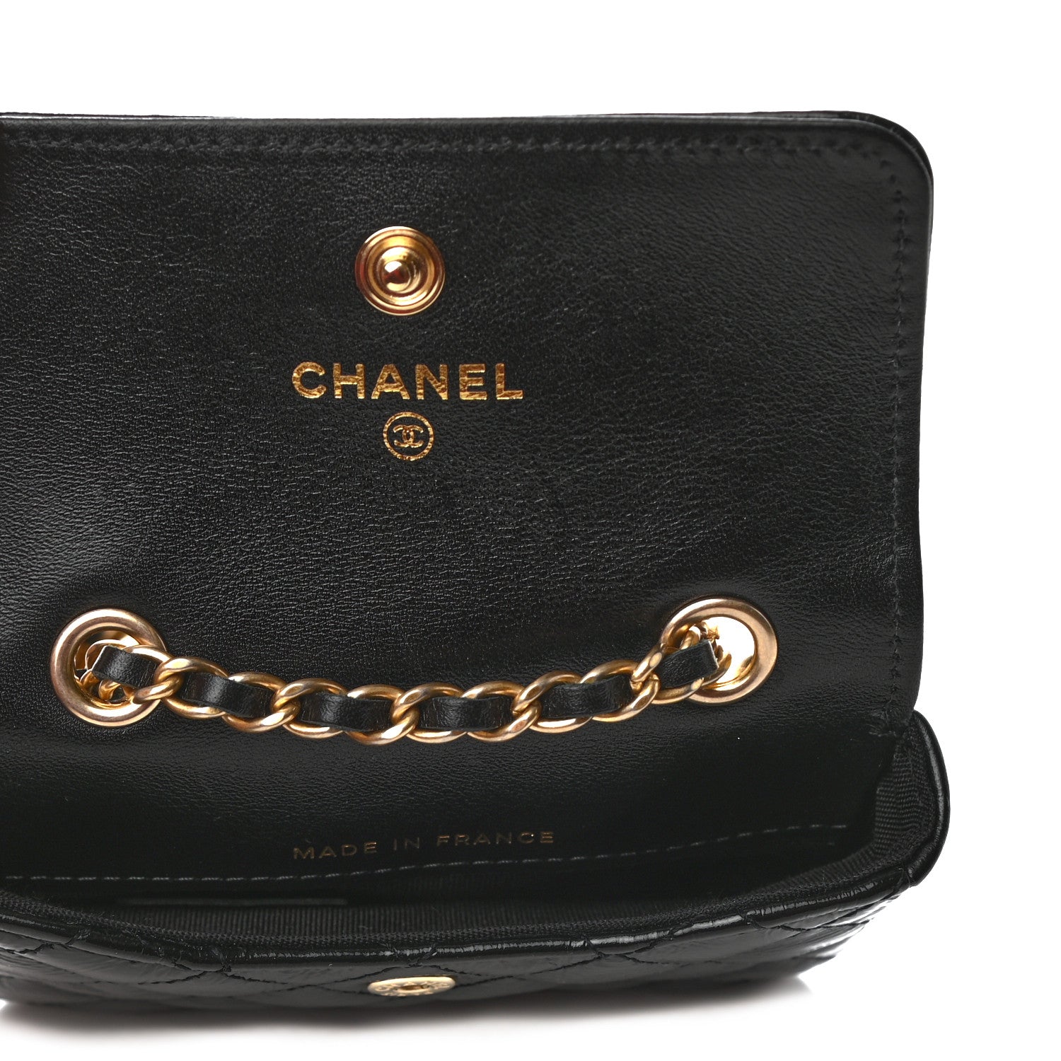 Chanel Shiny Aged Calfskin Quilted Waist Belt Bag Black 5 of 8