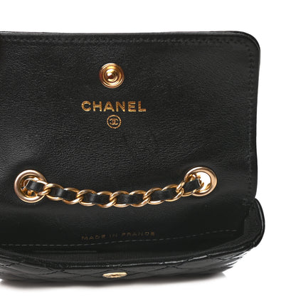 Chanel Shiny Aged Calfskin Quilted Waist Belt Bag Black 5 of 8