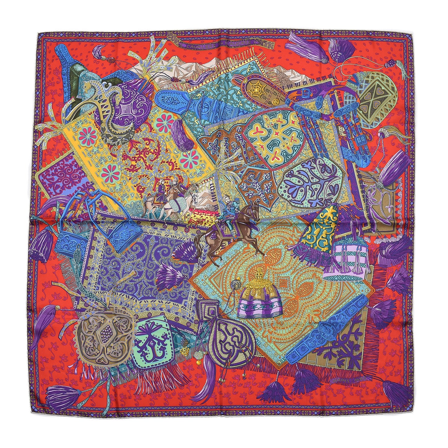 Silk Cavaliers du Caucase Scarf 90