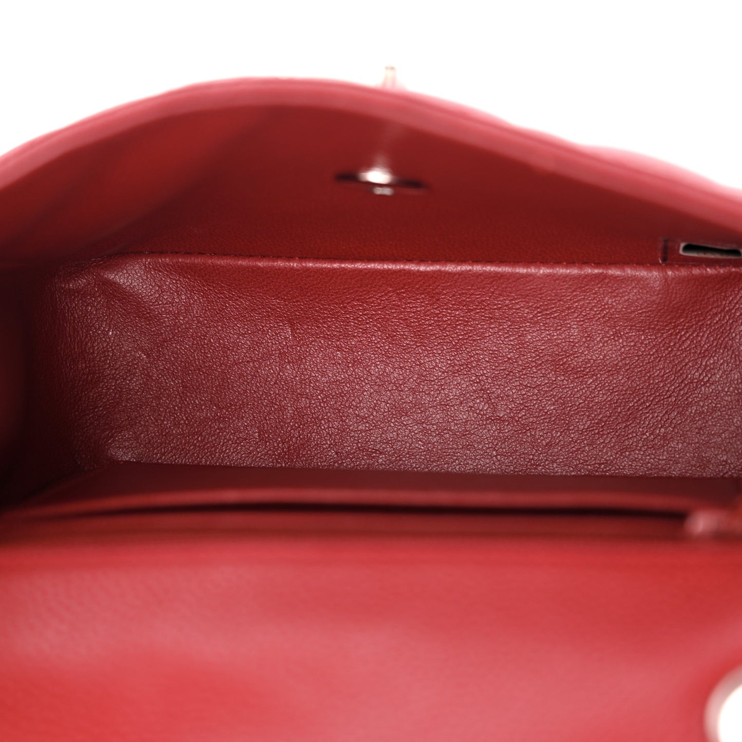 Caviar Quilted Mini Square Flap Red