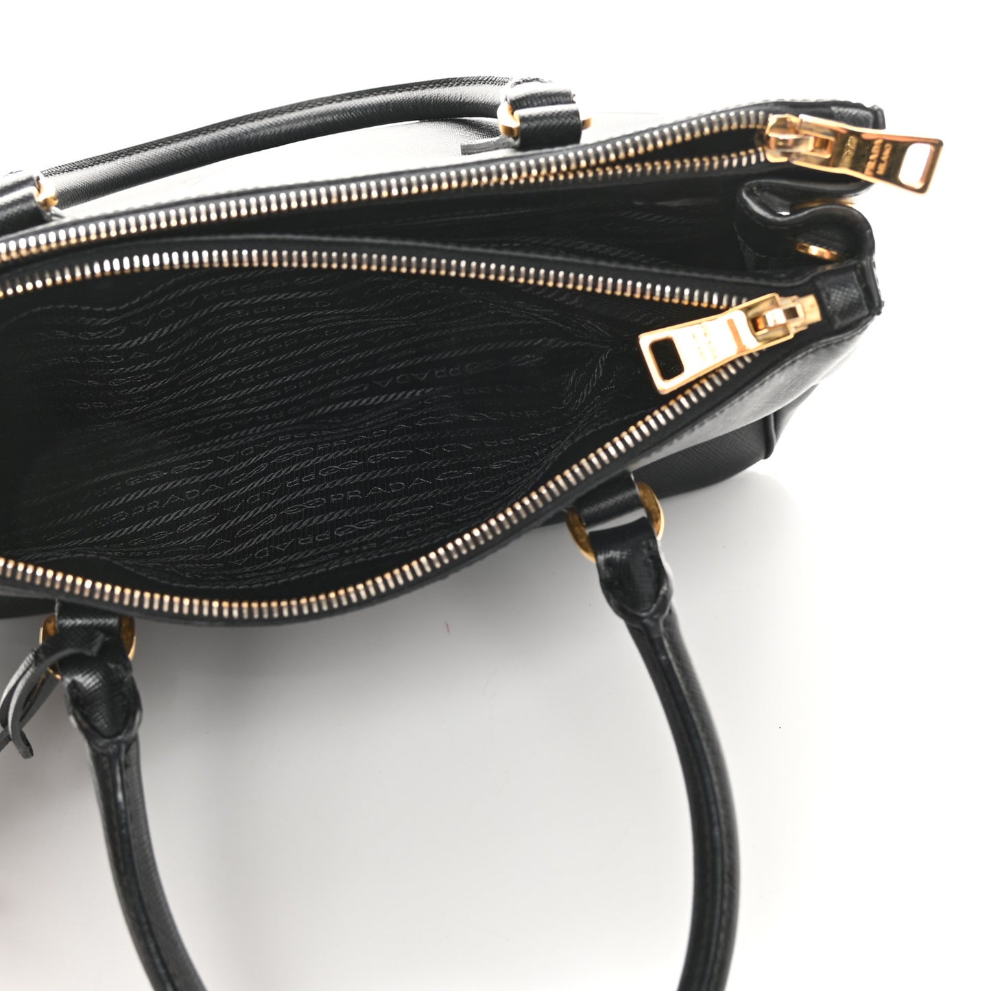 Saffiano Small Galleria Double Zip Tote Black