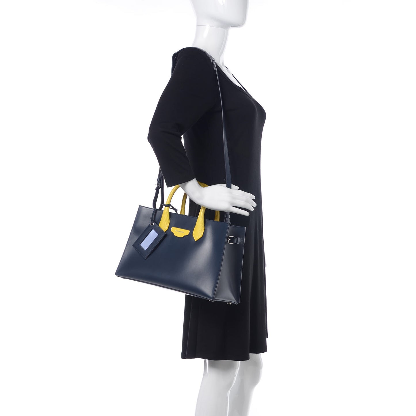 Smooth Calfskin Karung Padlock Work XS Bleu Outremer Jaune Citrus