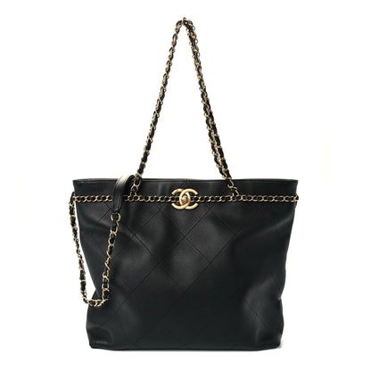 Chanel Calfskin Stitched Medium Shopping Tote Black 1 of 10