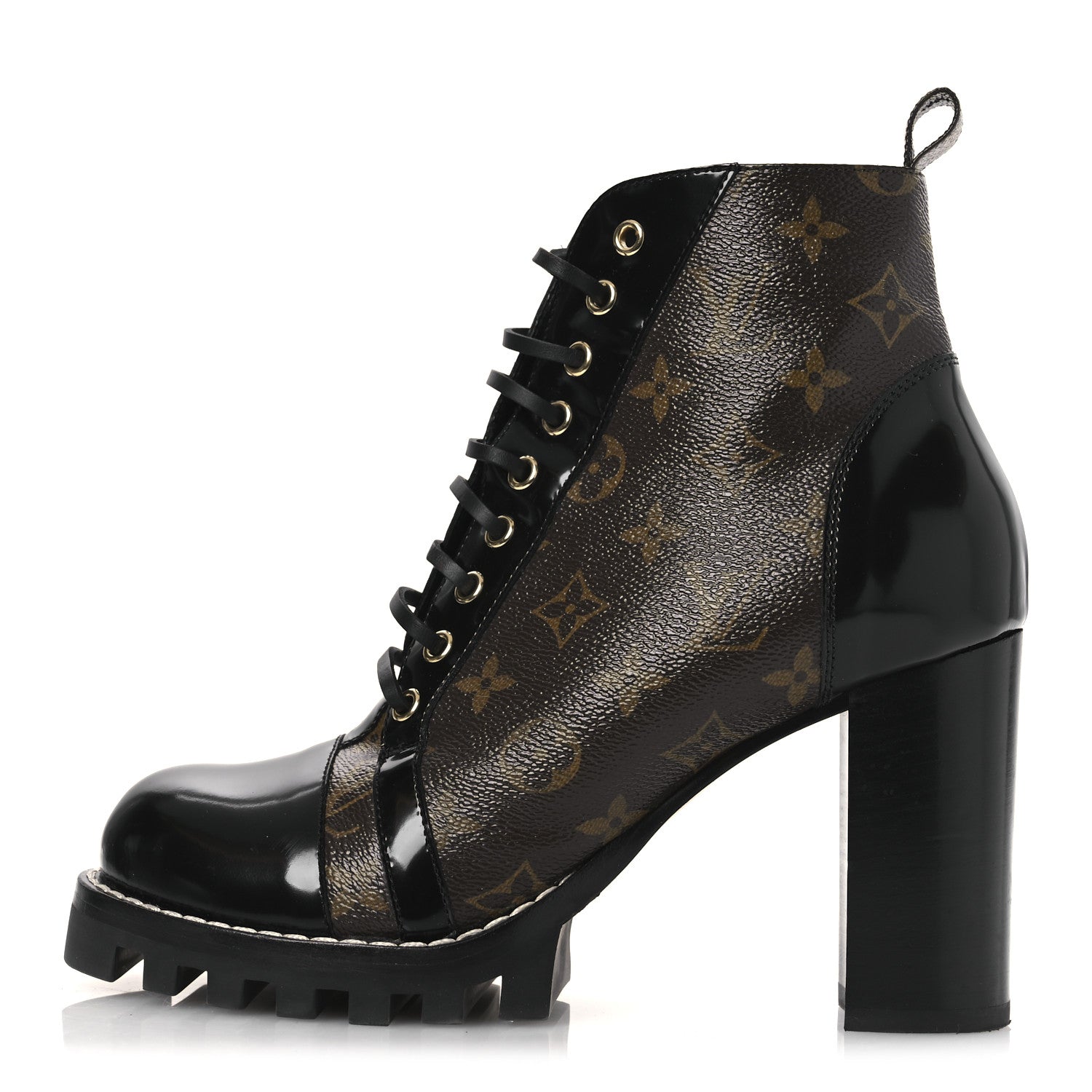 Louis Vuitton Patent Calfskin Monogram Star Trail Ankle Boots 41 Black 1 of 11