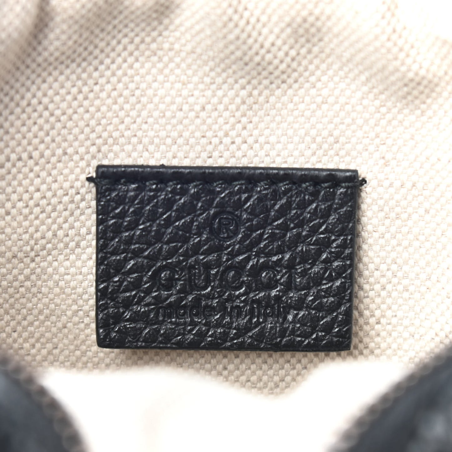 Grained Calfskin Mini Logo Messenger Bag Black