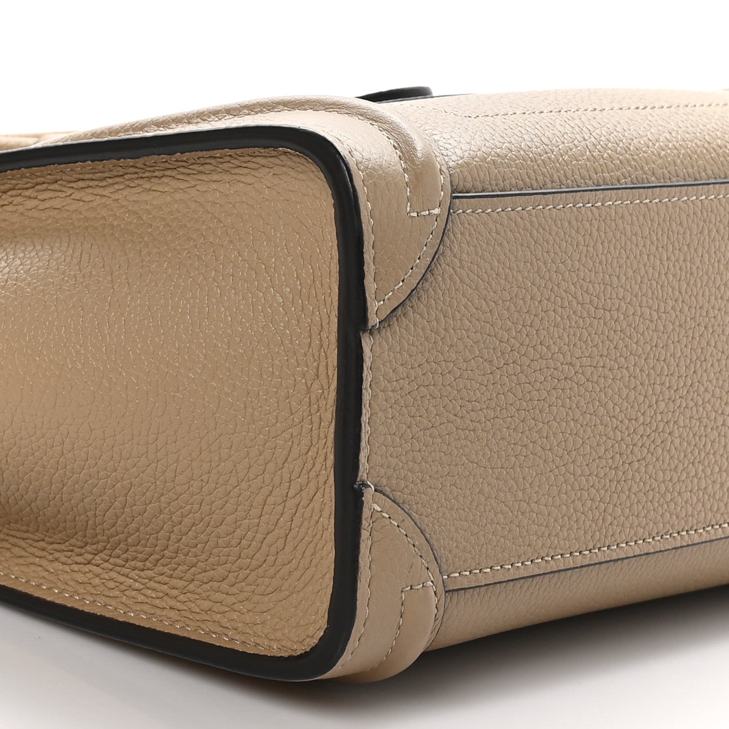 Celine Drummed Calfskin Nano Luggage Dune 8 of 10