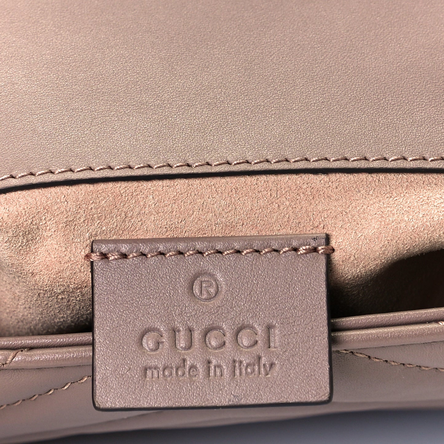 Calfskin Matelasse Super Mini GG Marmont Shoulder Bag Porcelain Rose
