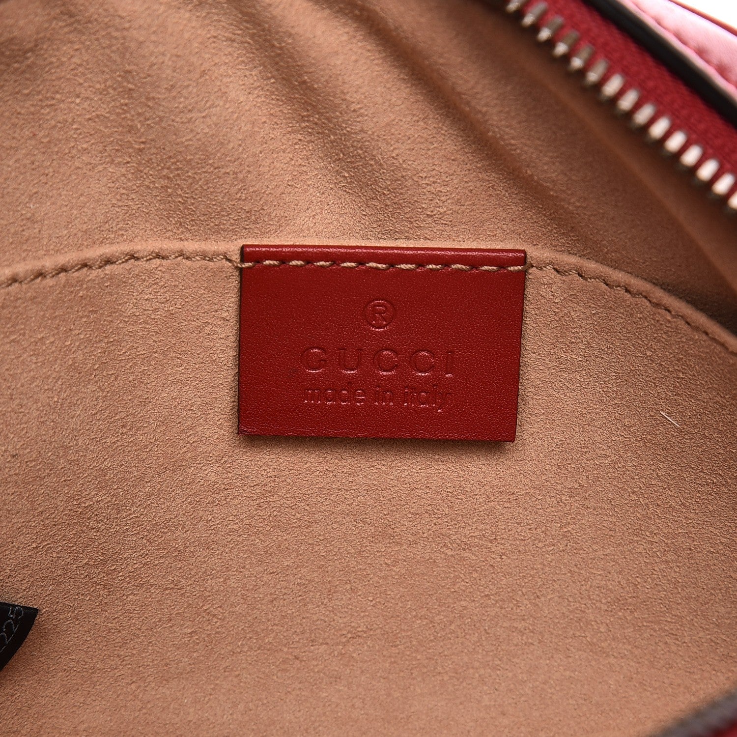Gucci Calfskin Matelasse GG Marmont Belt Bag 95 38 Hibiscus Red 6 of 9