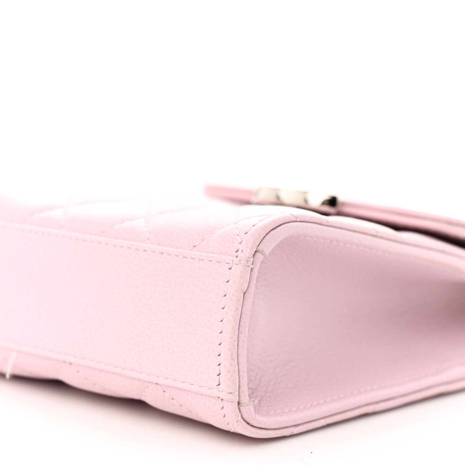 Chanel Grained Calfskin Quilted CC Box Clutch With Chain Rose 11 of 12
