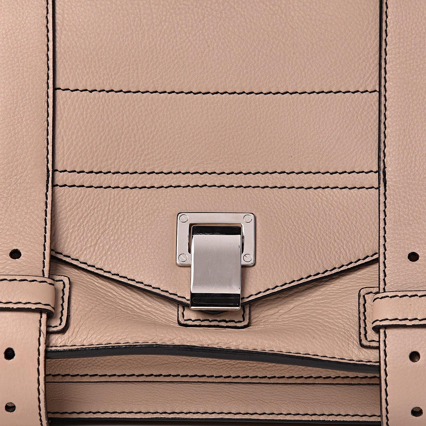 Grained Calfskin Medium Contrast Stitch PS1 Satchel Sand