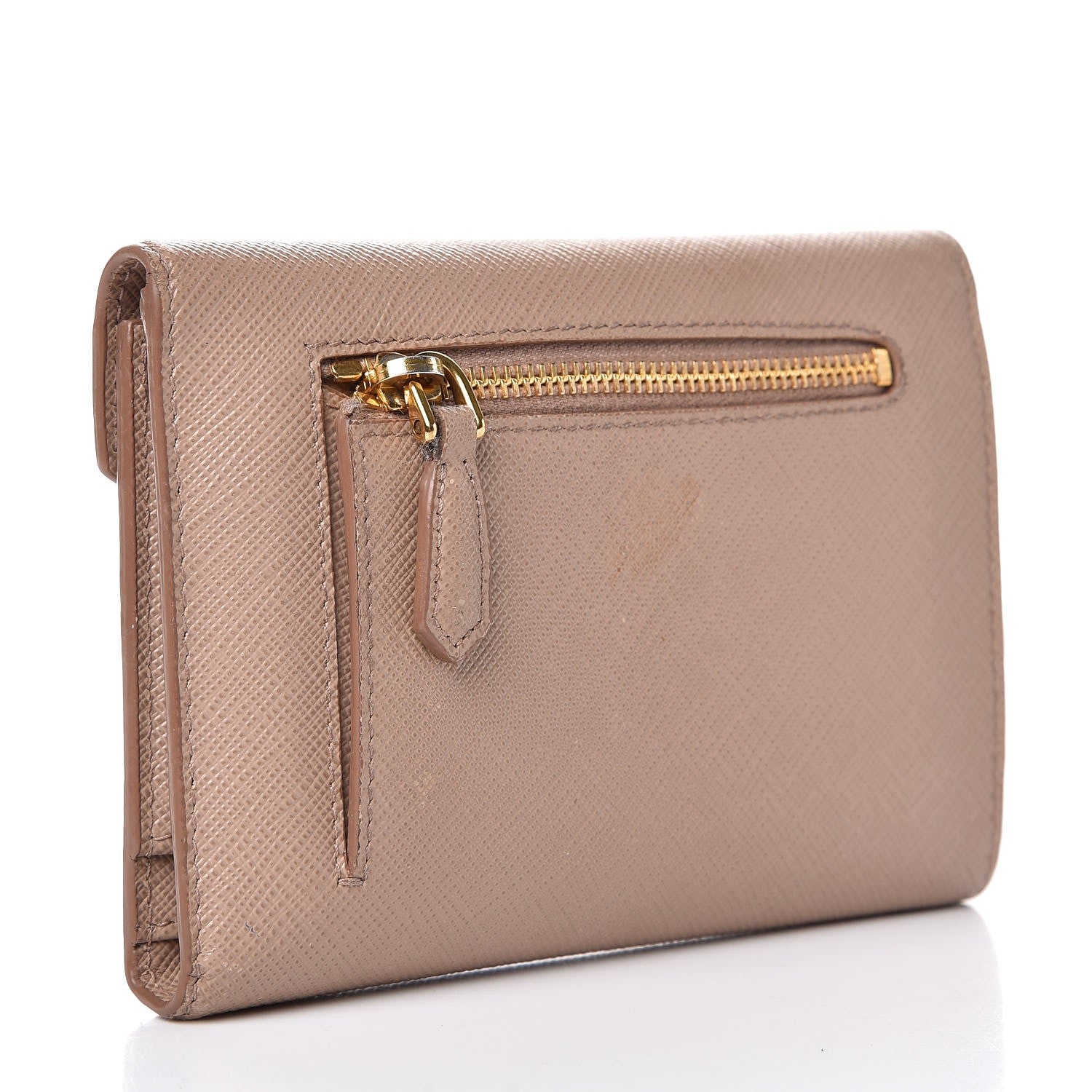 Prada Saffiano Compact Envelope Wallet Cammeo 3 of 10