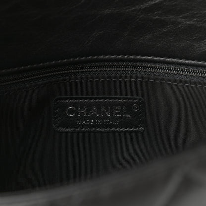 Chanel Crumpled Calfskin Medium Chain All Over Flap Black 6 of 12