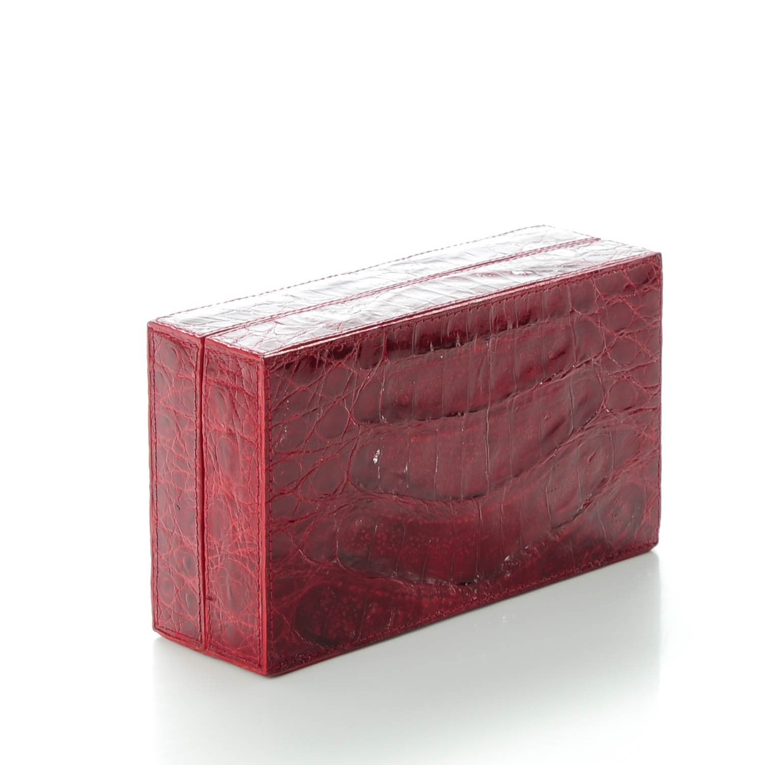 Nancy Gonzalez Crocodile Box Clutch Red 3 of 6