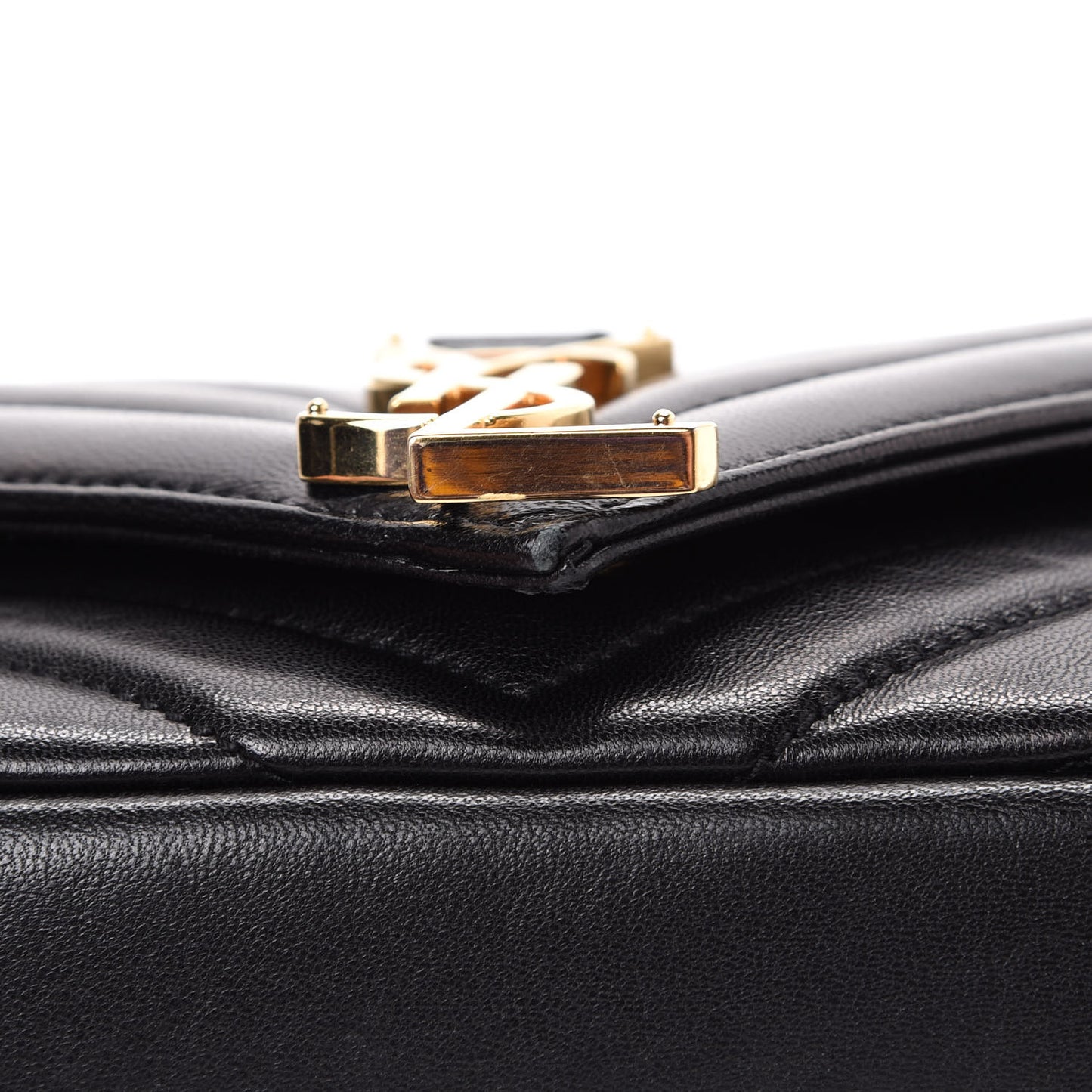 Grained Calfskin Matelasse Chevron Monogram Classic Baby Chain Bag Black
