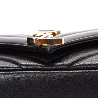 Saint Laurent Grained Calfskin Matelasse Chevron Monogram Classic Baby Chain Bag Black 15 of 15