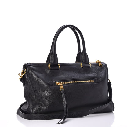 Prada Vitello Daino Shopping Satchel Black 4 of 13