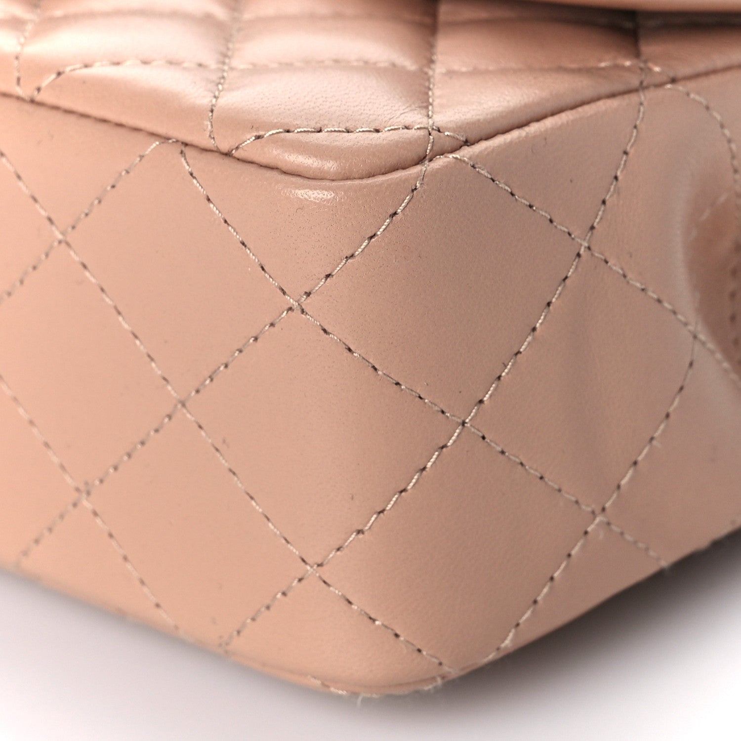 Chanel Lambskin Quilted Mini Rectangular Flap Dark Beige 9 of 12