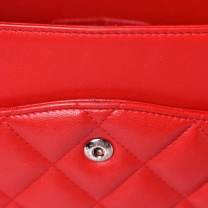 Chanel Lambskin Quilted Jumbo Double Flap Red 27 of 35