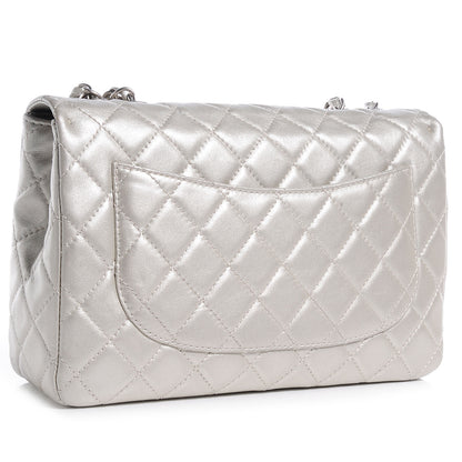 Chanel Metallic Lambskin Quilted Jumbo Single Flap Light Gold 3 of 8
