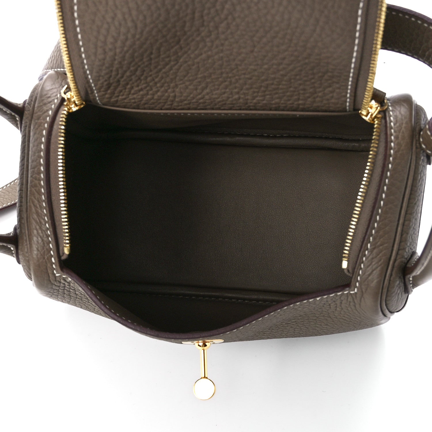 Hermes Taurillon Clemence Mini Lindy 20 Etoupe 5 of 11