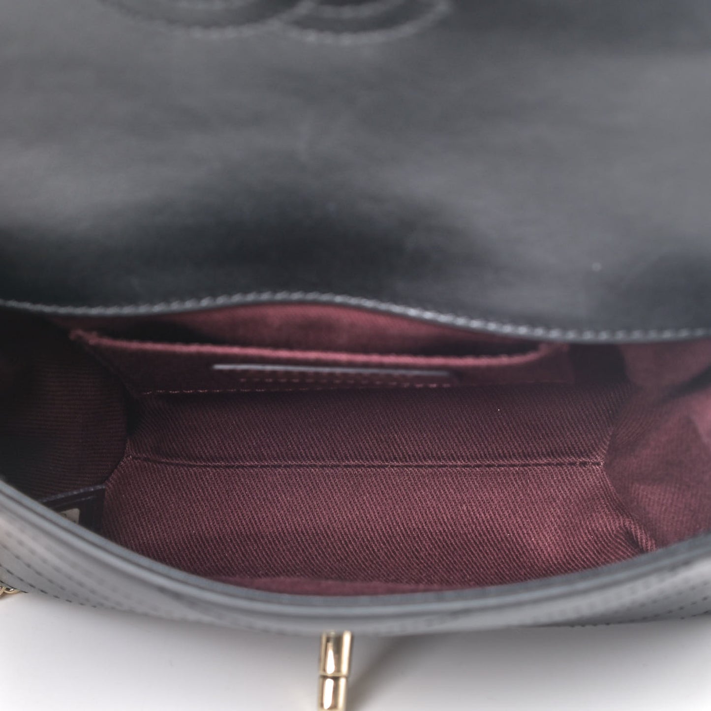 Calfskin Chevron Stitched Coco Waist Bag Black