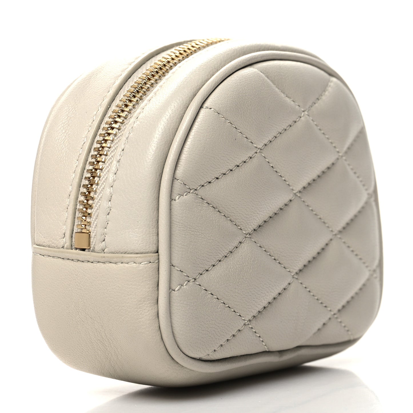 Lambskin Quilted Lolita Cosmetic Pouch Crema Soft