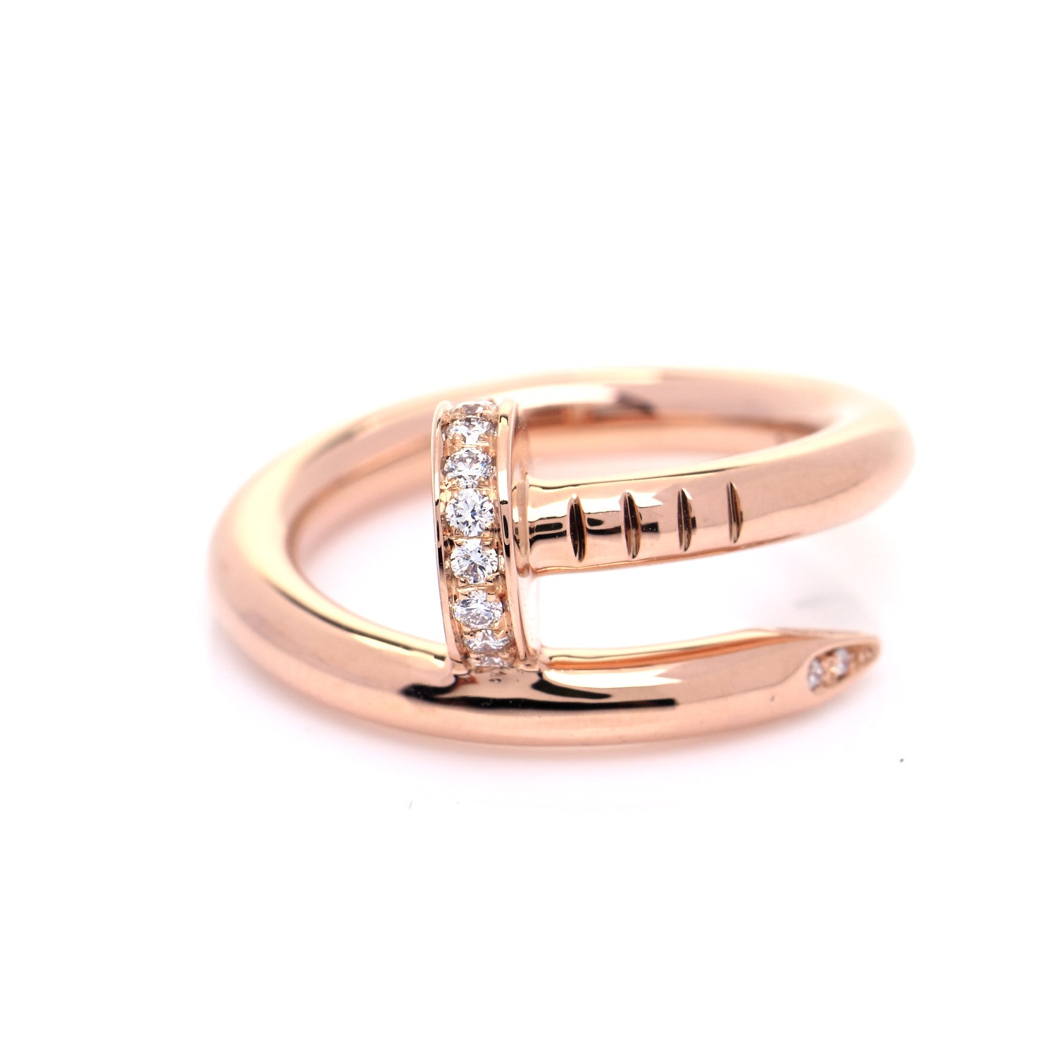 Cartier 18K Pink Gold Diamond Juste Un Clou Ring 47 4 6 of 7