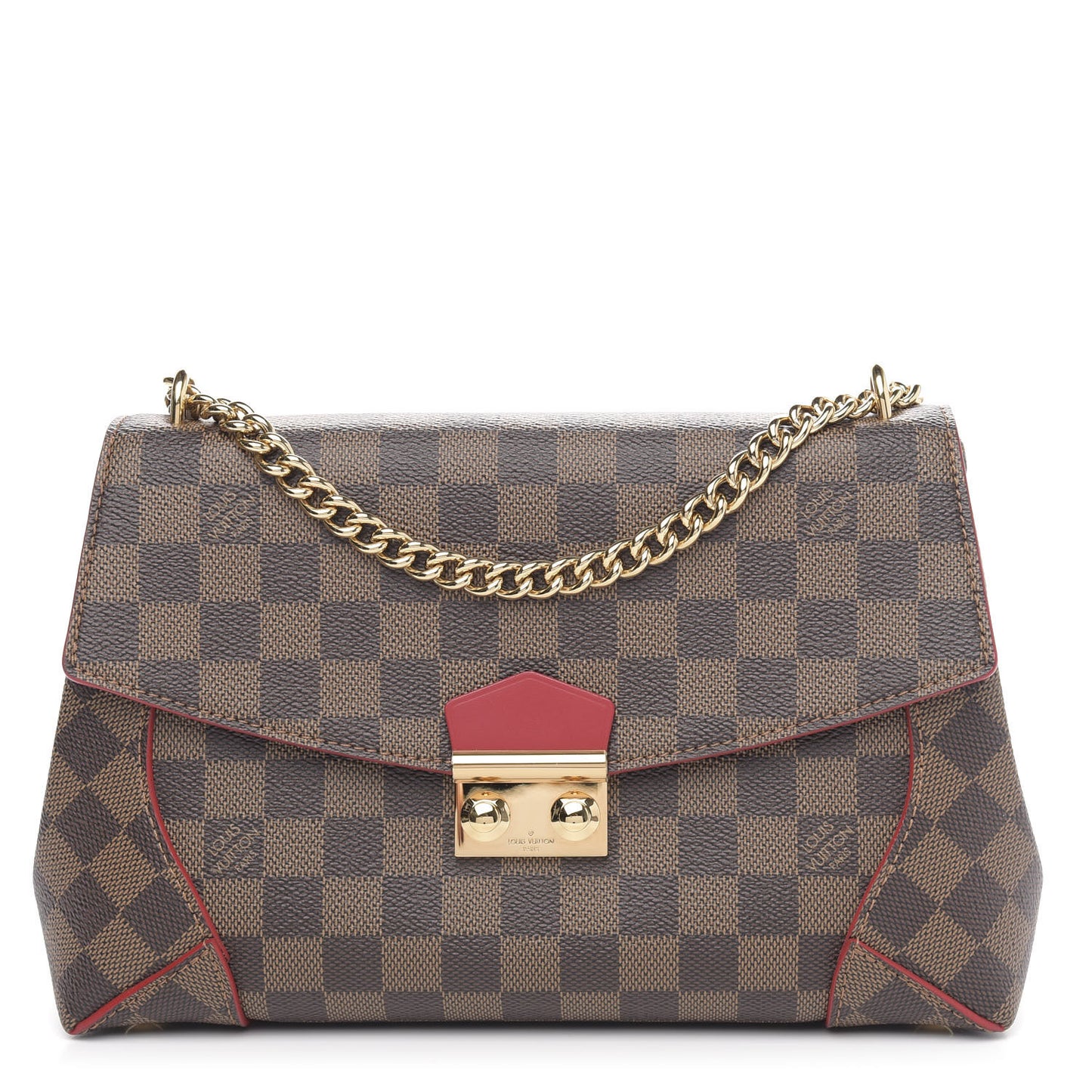 Damier Ebene Caissa Clutch Cherry