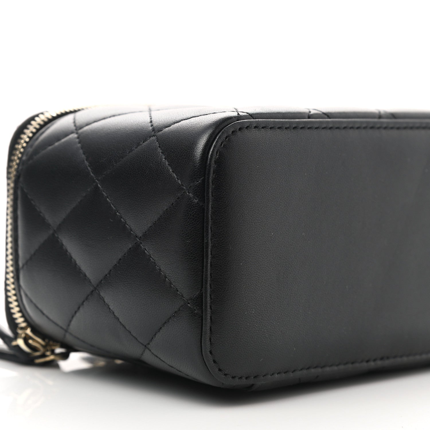 Chanel Lambskin Quilted Small Top Handle Vanity Case With Chain Black 9 of 11