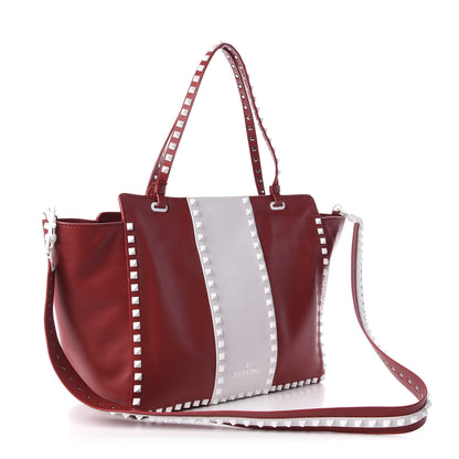Valentino Garavani Vitello Colorblock Free Rockstud Tote Rosso Valentino White 3 of 12