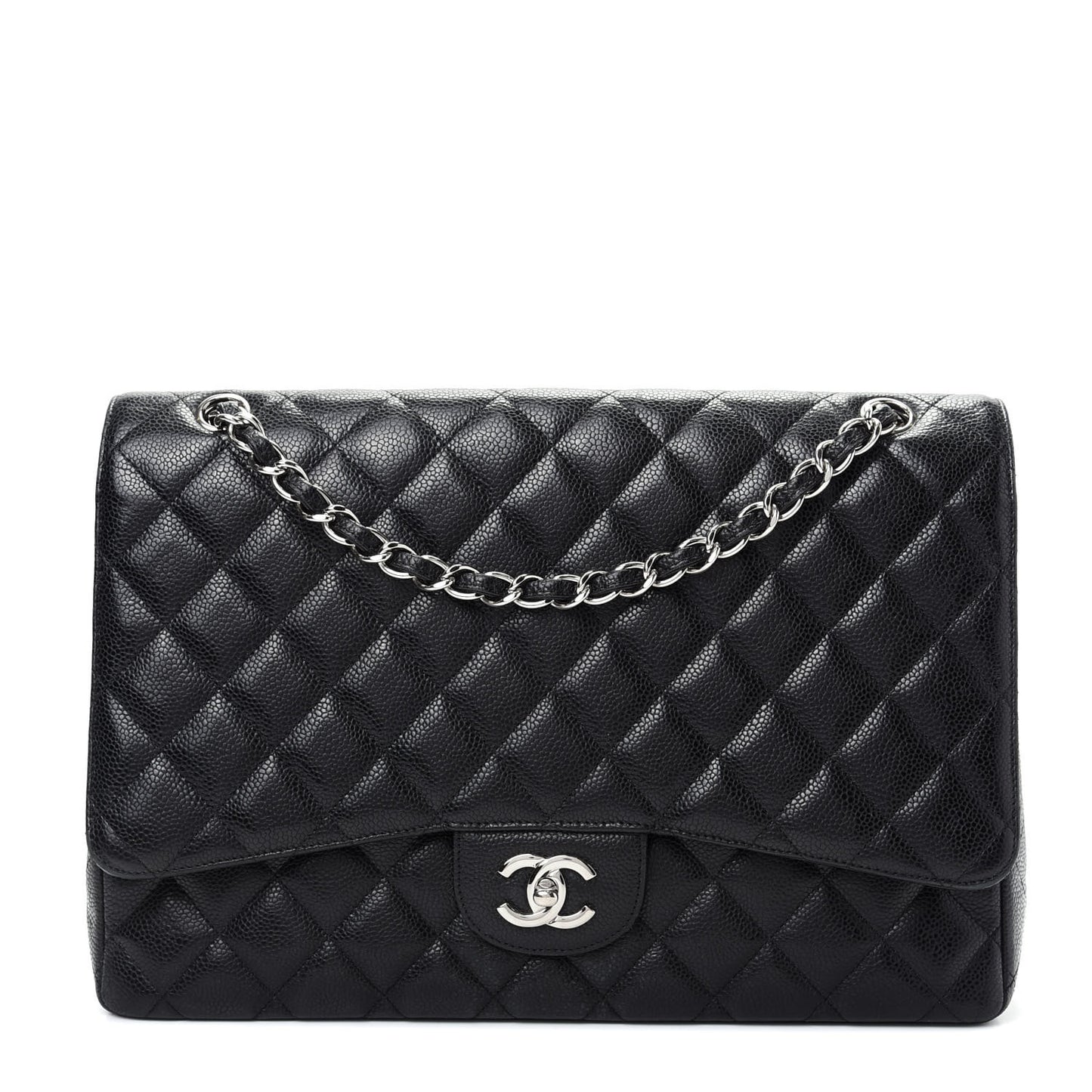 Caviar Quilted Maxi Single Flap Black