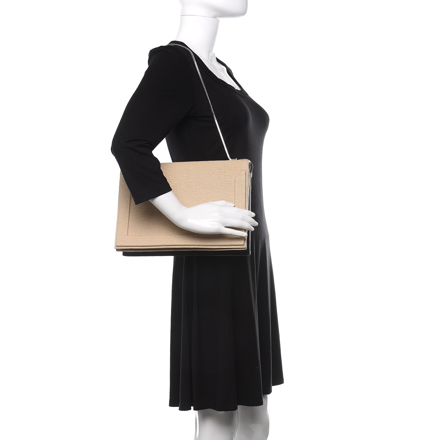 3.1 Phillip Lim 3.1 Textured Calfskin Soleil East West Shoulder Bag Nougat 2 of 13