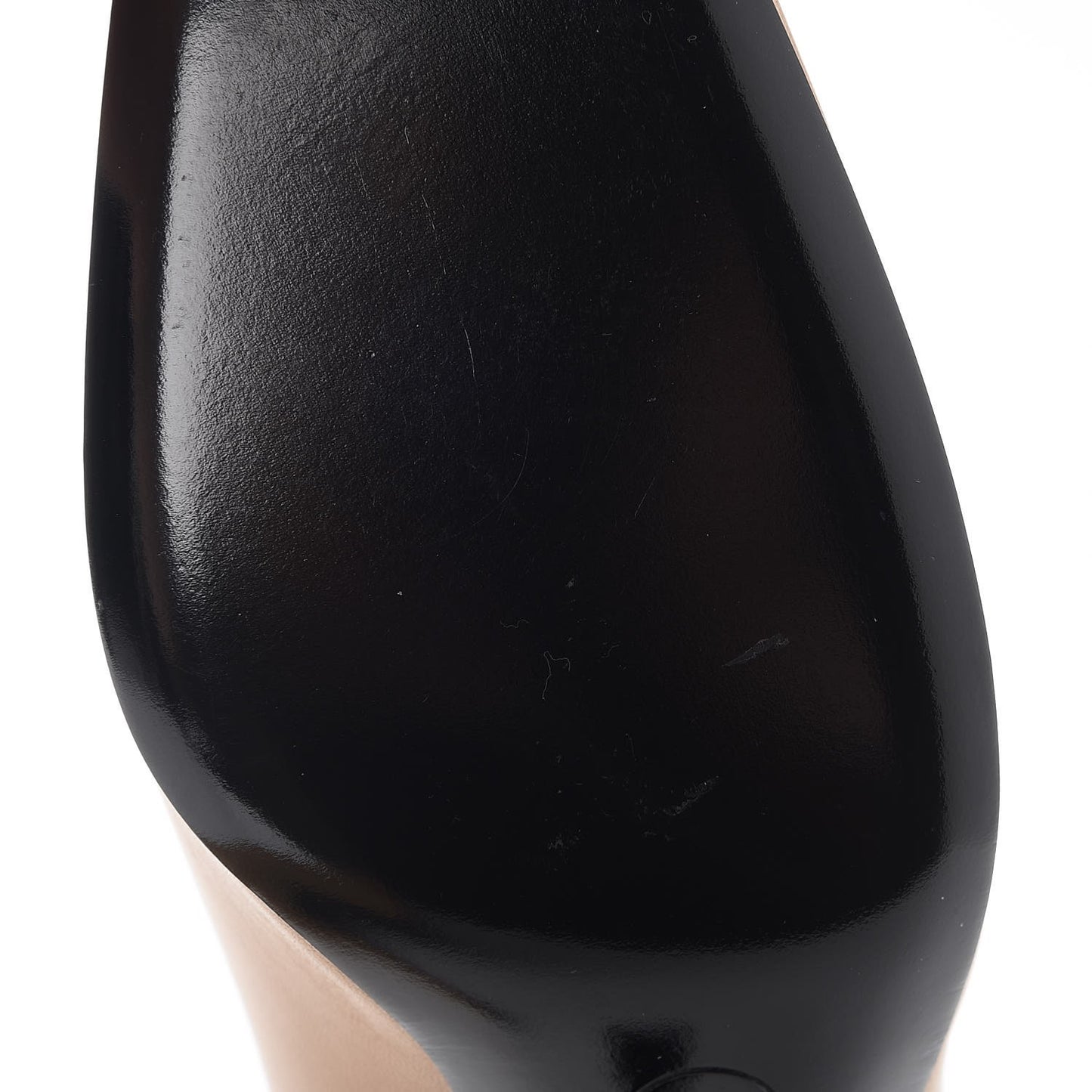 Lambskin Patent Cap Toe Pumps 41 Beige