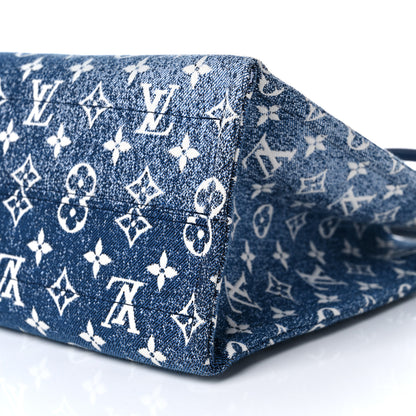 Louis Vuitton Monogram Jacquard Denim Onthego MM Bleu 7 of 8