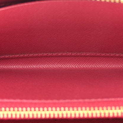 Prada Saffiano Metal Zip Around Organizer Wallet Peonia 6 of 12