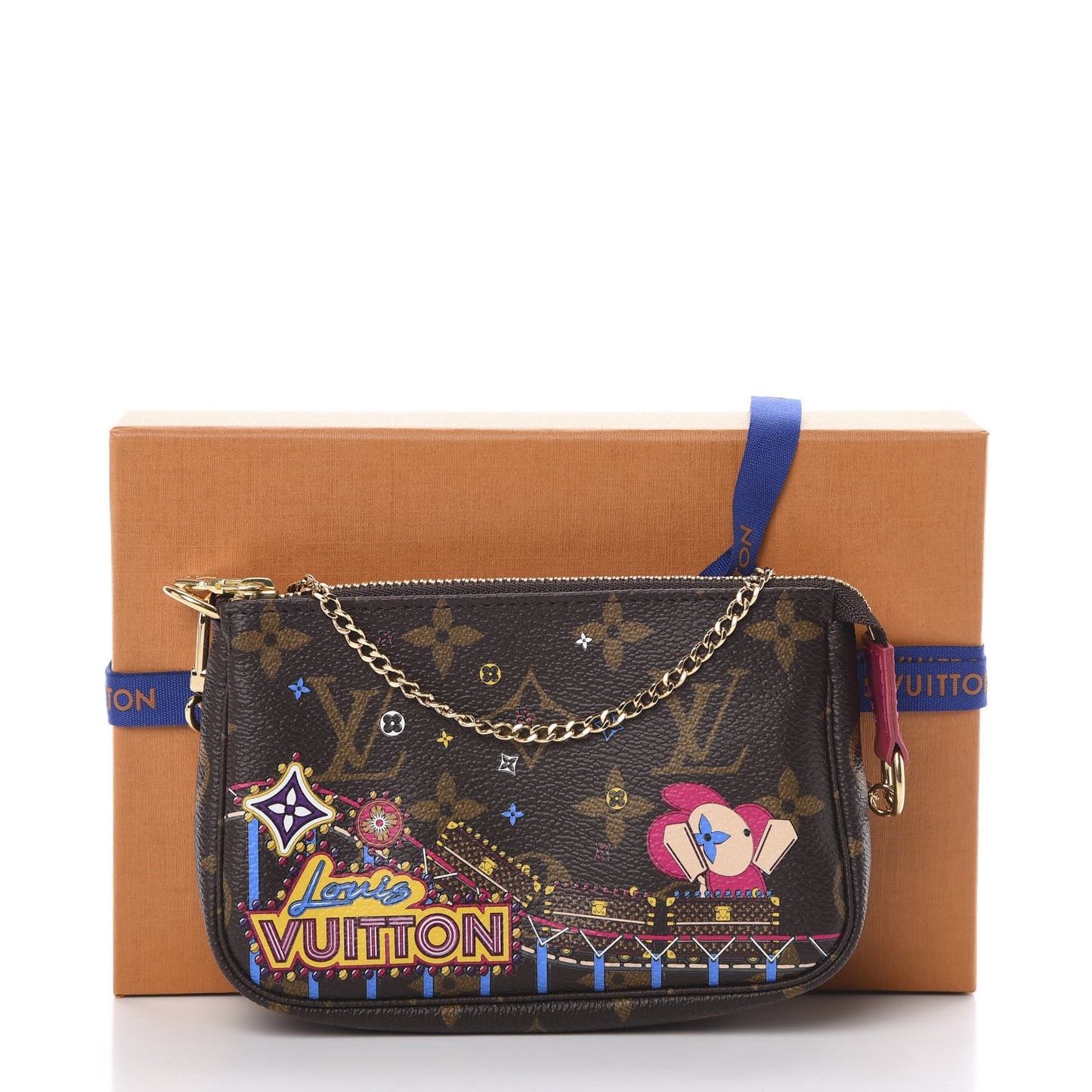 Monogram 2020 Christmas Animation Roller Coaster Mini Pochette Accessories Pivoine