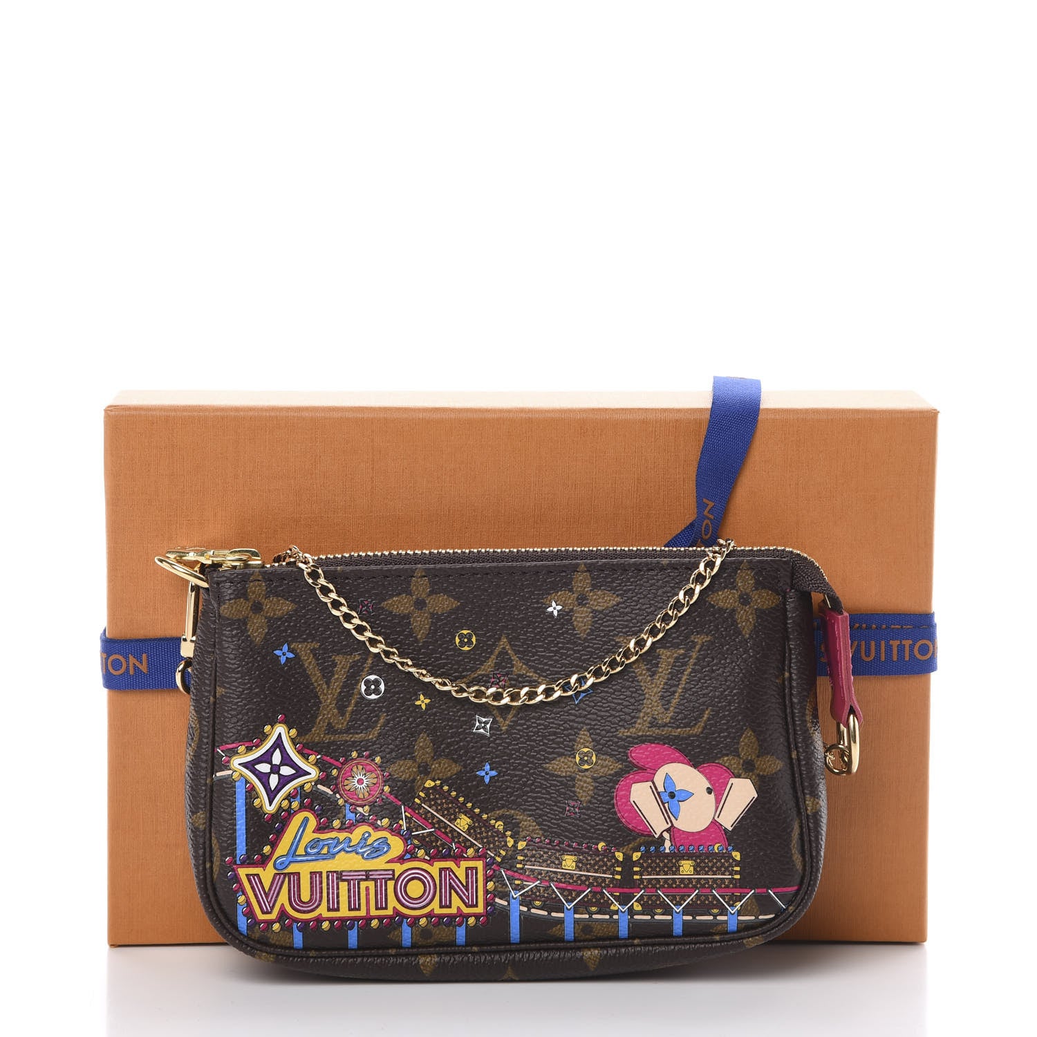 Louis Vuitton Monogram 2020 Christmas Animation Roller Coaster Mini Pochette Accessories Pivoine 7 of 7