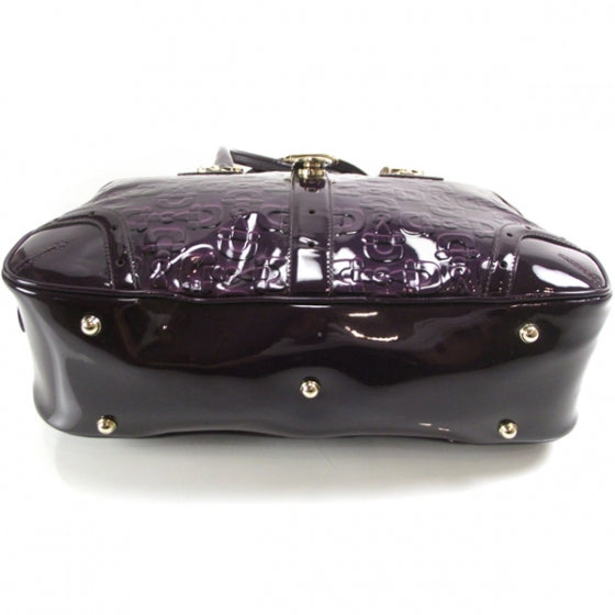 Patent Glam Boston Tote Bag Purple
