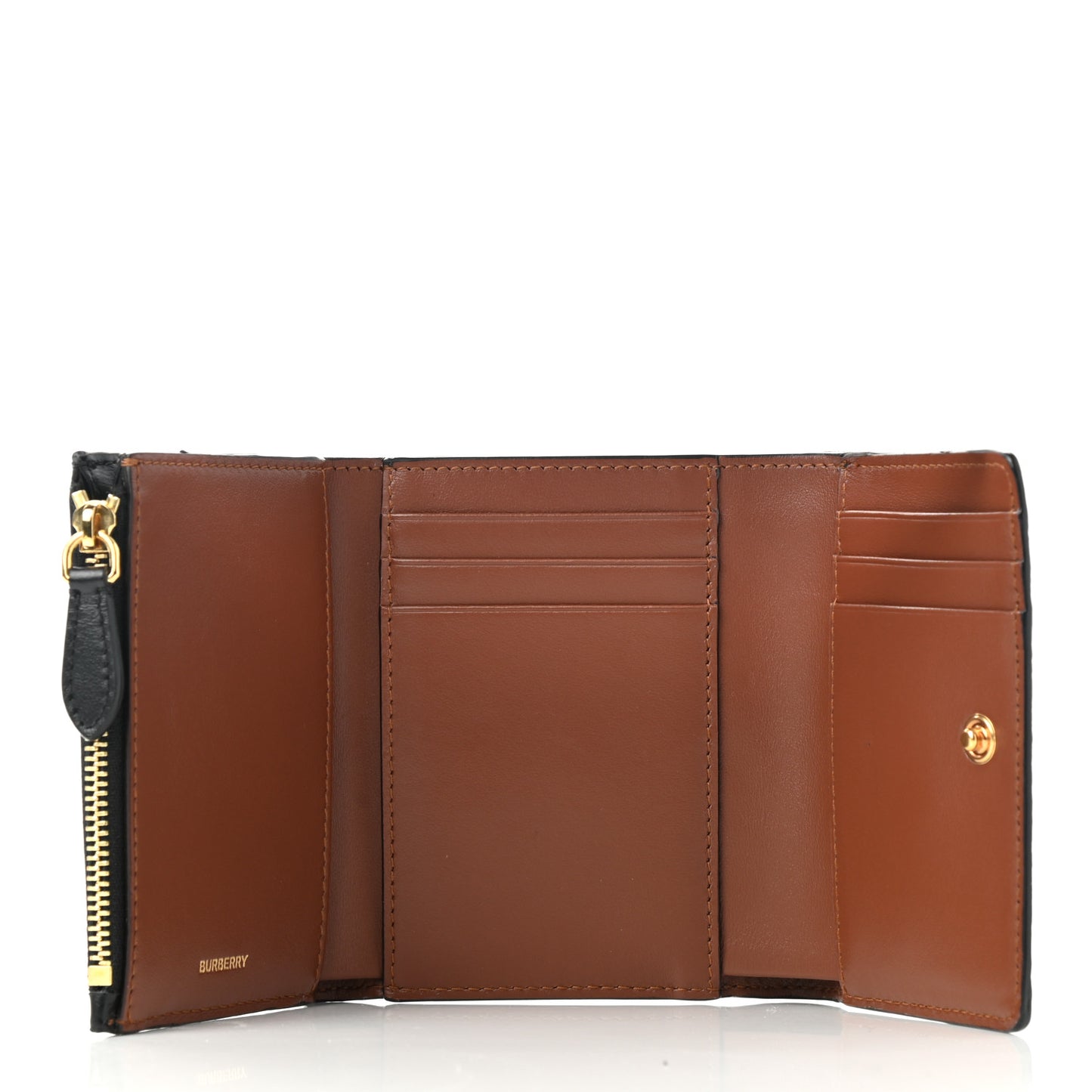 E-Canvas Icon Stripe Small Folding Wallet Archive Beige