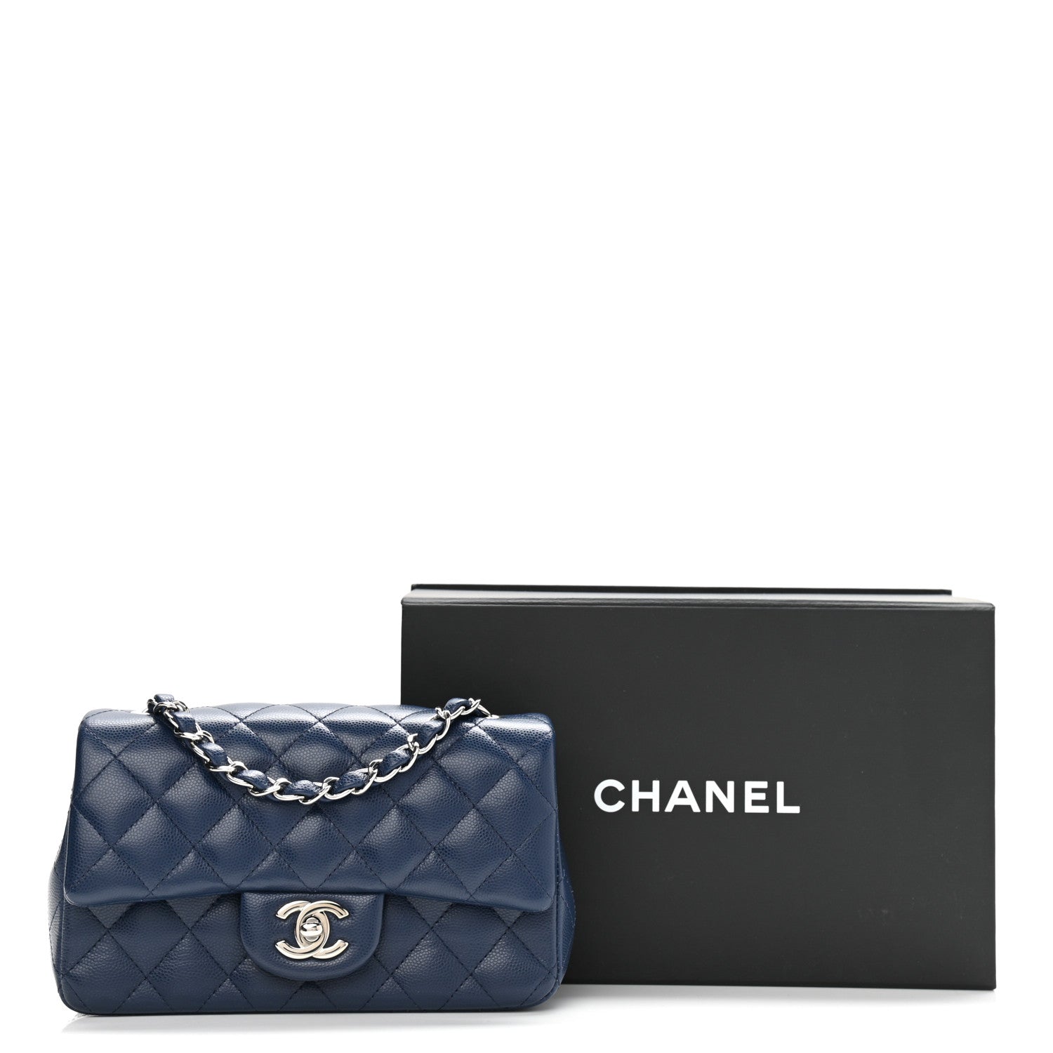 Chanel Caviar Quilted Mini Rectangular Flap Navy 11 of 11