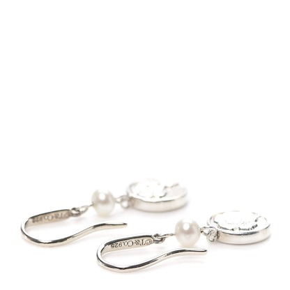 Tiffany Sterling Silver Pearl Nature Rose Earrings 3 of 5