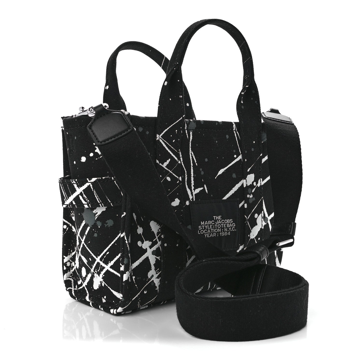 Marc Jacobs Canvas Splatter Mini The Tote Bag Black 2 of 11