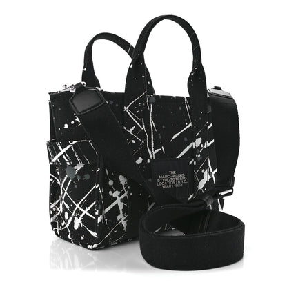 Marc Jacobs Canvas Splatter Mini The Tote Bag Black 2 of 11