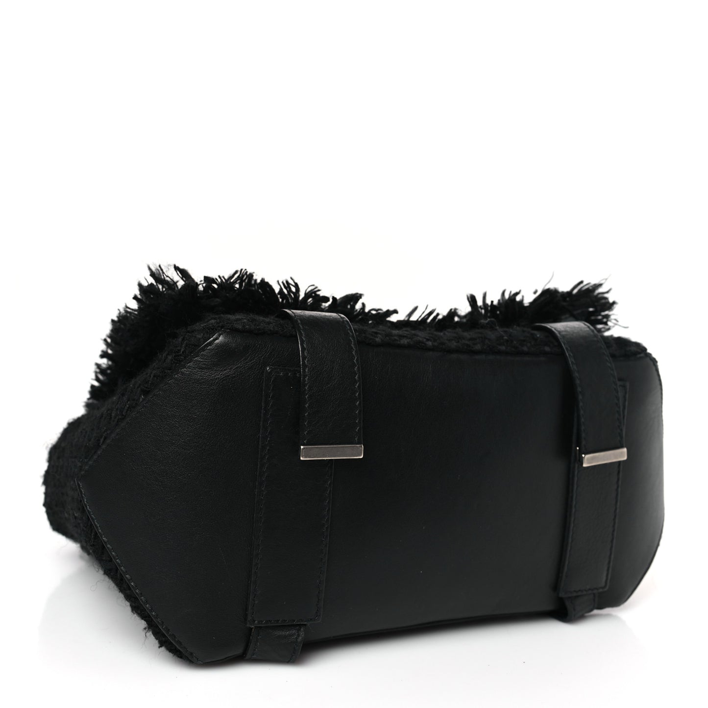 Tweed Calfskin Small PS Courier Backpack Black