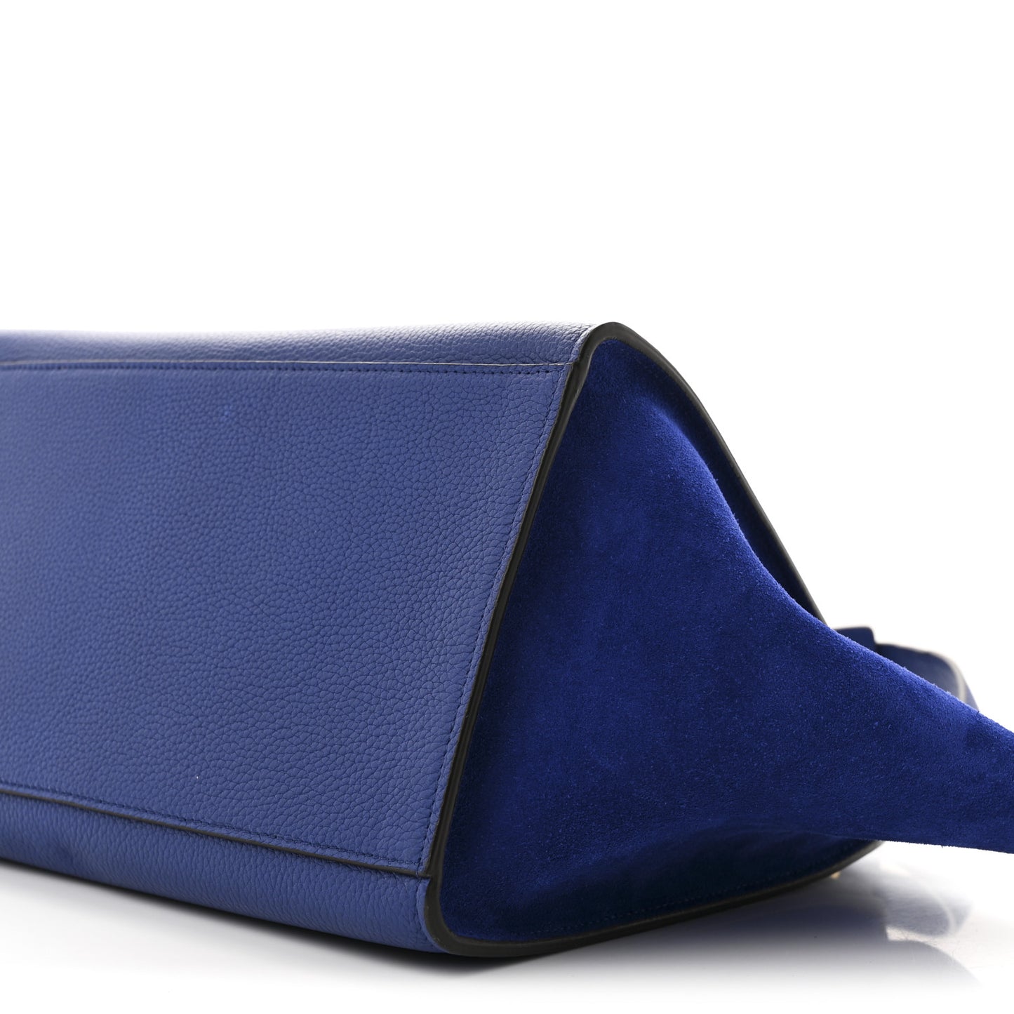 Drummed Calfskin Suede Small Trapeze Indigo